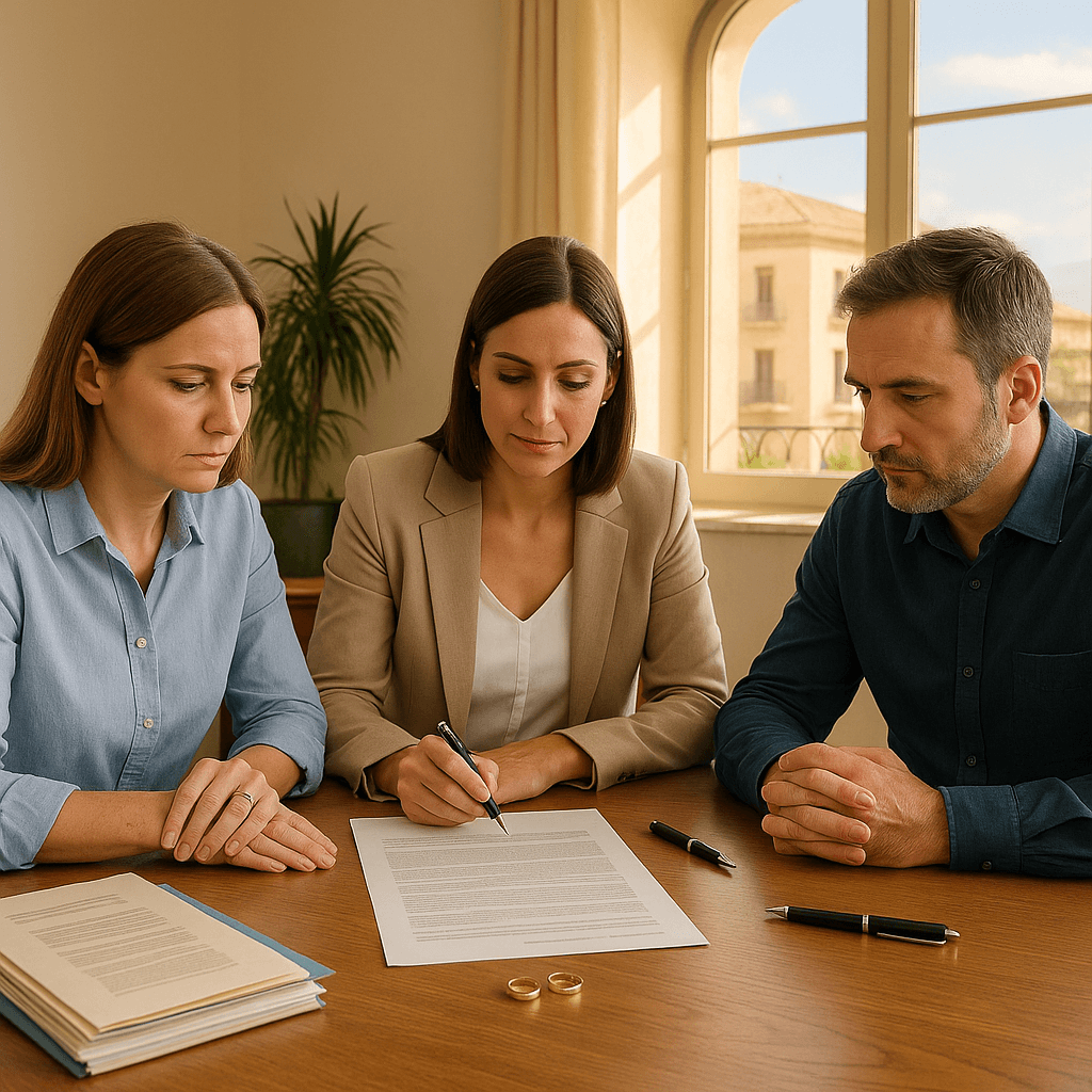 Abogada gestionando un caso de divorcio
